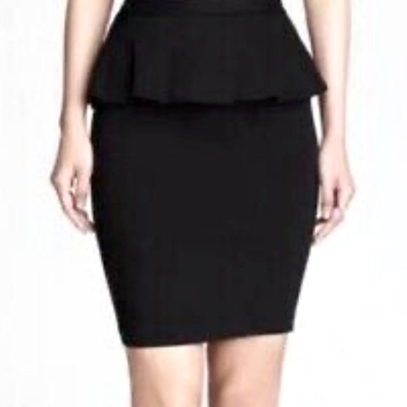 Alice + Olivia Dresses & Skirts - Alice + Olivia Black Thick Stretch Peplum Pencil Skirt